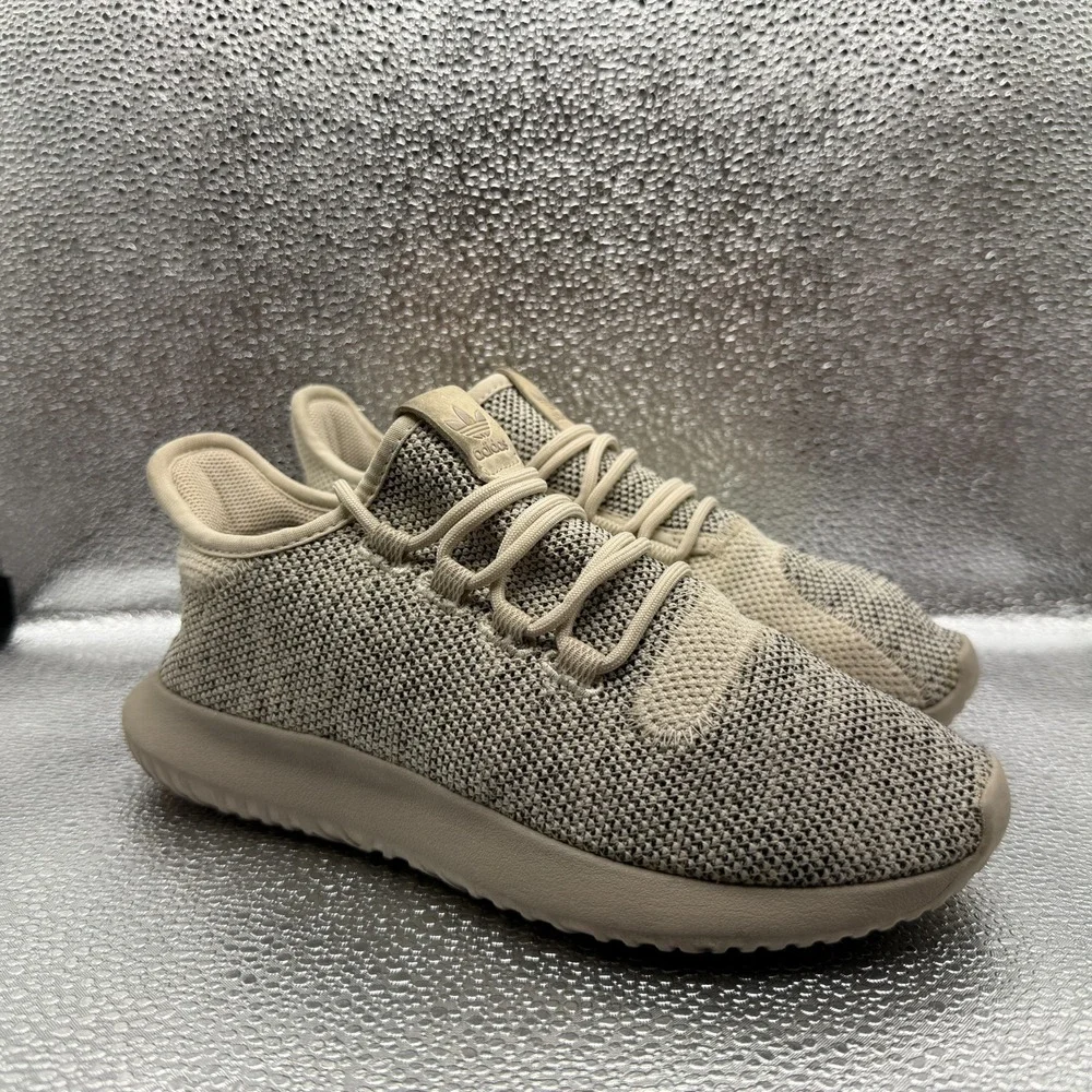 Size 5 Adidas Tubular Shadow Knit Beige Mens Trainers Athletic Shoes BB8877